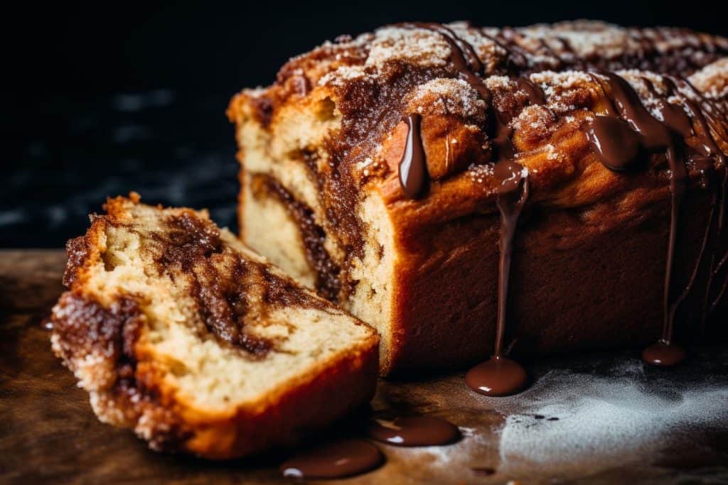 banana bread with cinnamon swirl